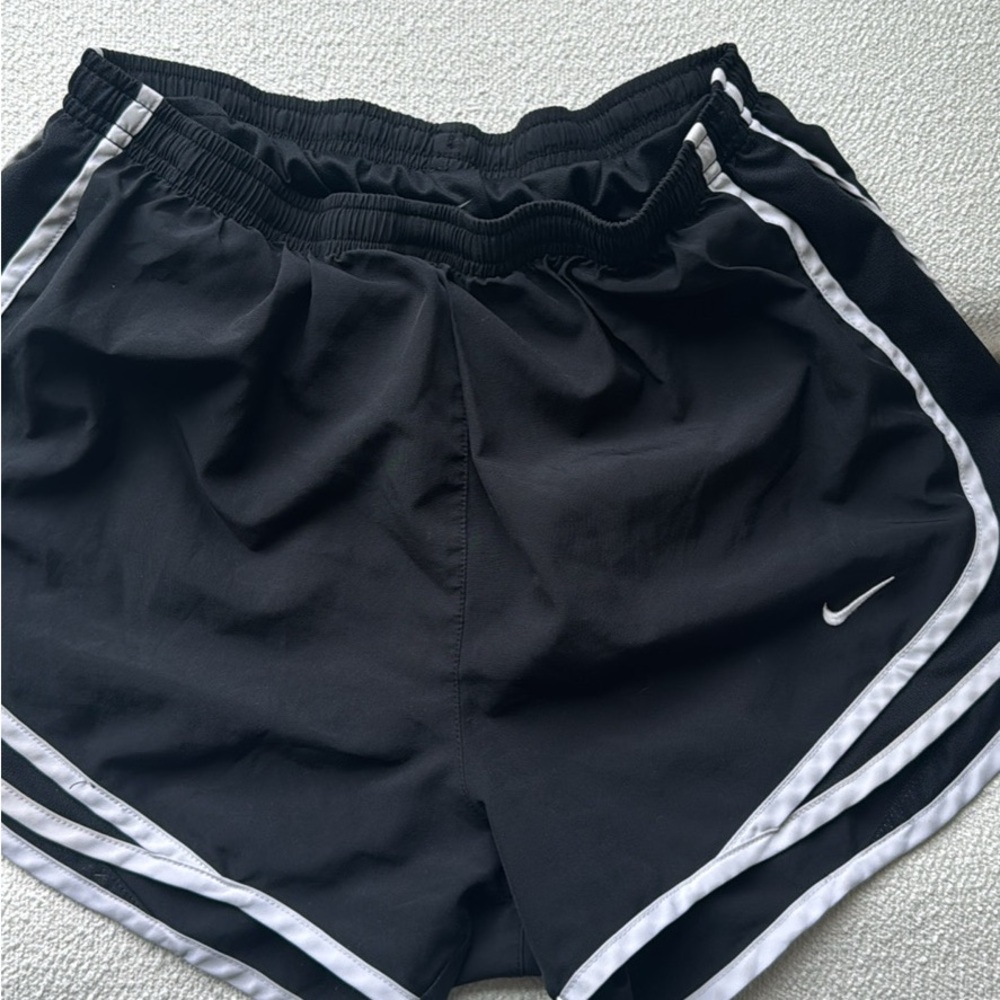 Nike Women's Black and White Athletic Shorts